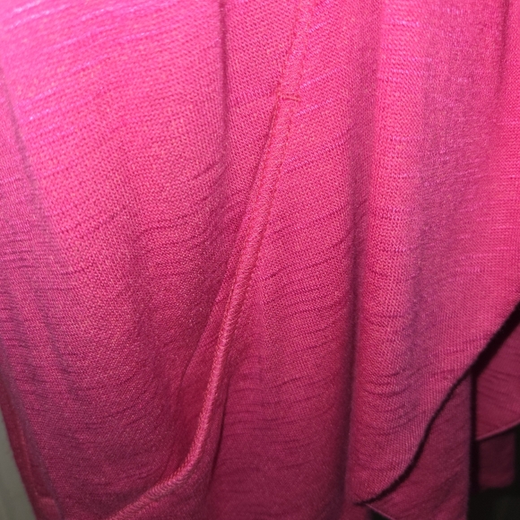 Elegant Vibrant Pink Draped Cardigan - Picture 7 of 7